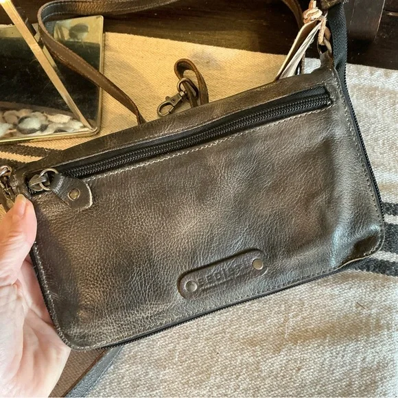 NWT Bed Stu TEMPLETON II Black Gray Rustic Crossbody Wallet Clutch Retail $185 - Picture 5 of 16